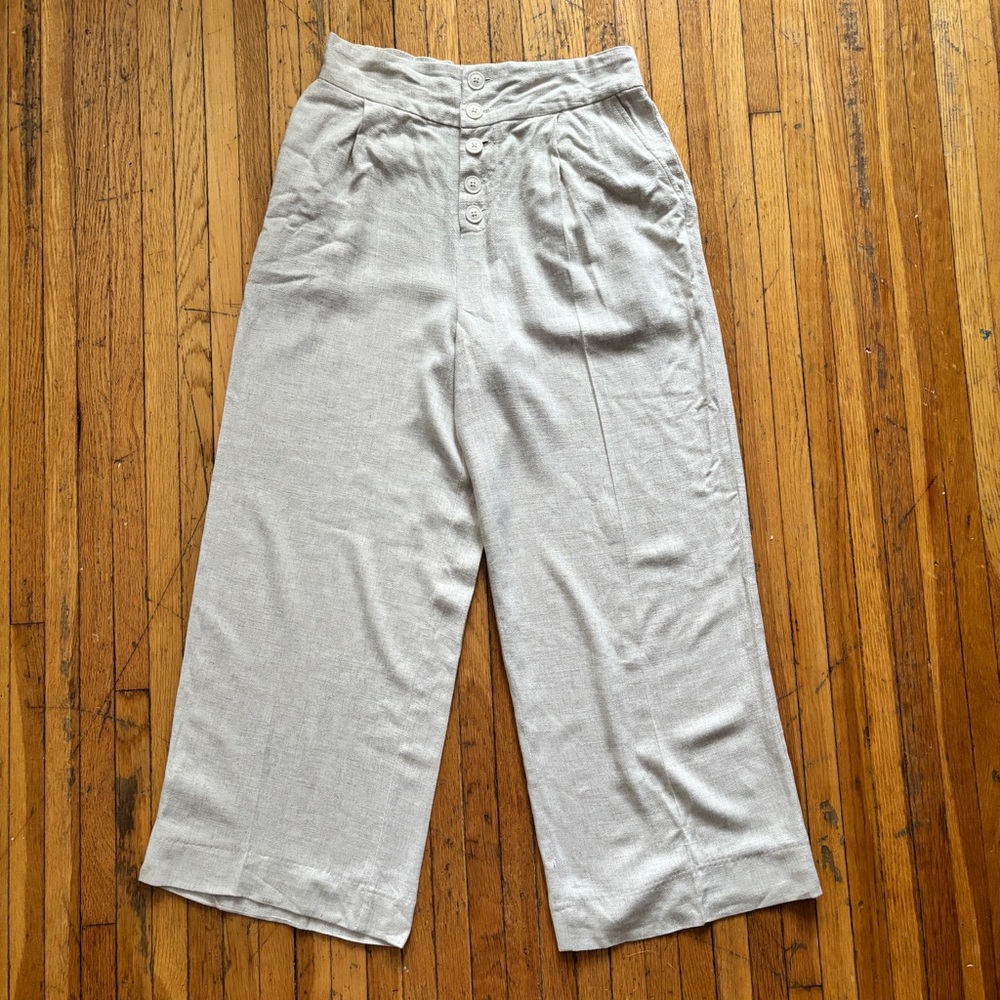 Gentle Fawn high waist wide leg linen blend elastic waist pants